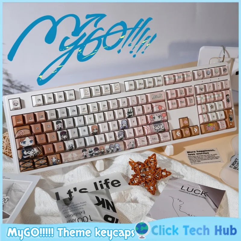 

Mygo!!!!! Theme Keycaps Bang Dream! Animation Cherry Moa Soa High Anime Positive Side Engraved Pbt Mechanical Keyboard Keycap