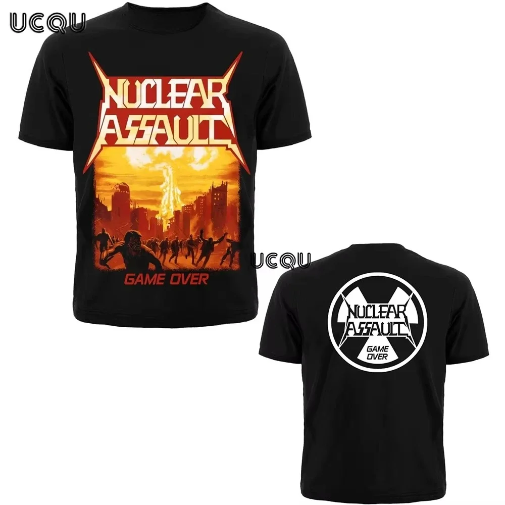 لعبة الاعتداء النووي على طباعة القطن تي شيرت ريترو الهيب هوب روك باند قصيرة الأكمام عادية تنوعا الرجال والنساء تي شيرت #5