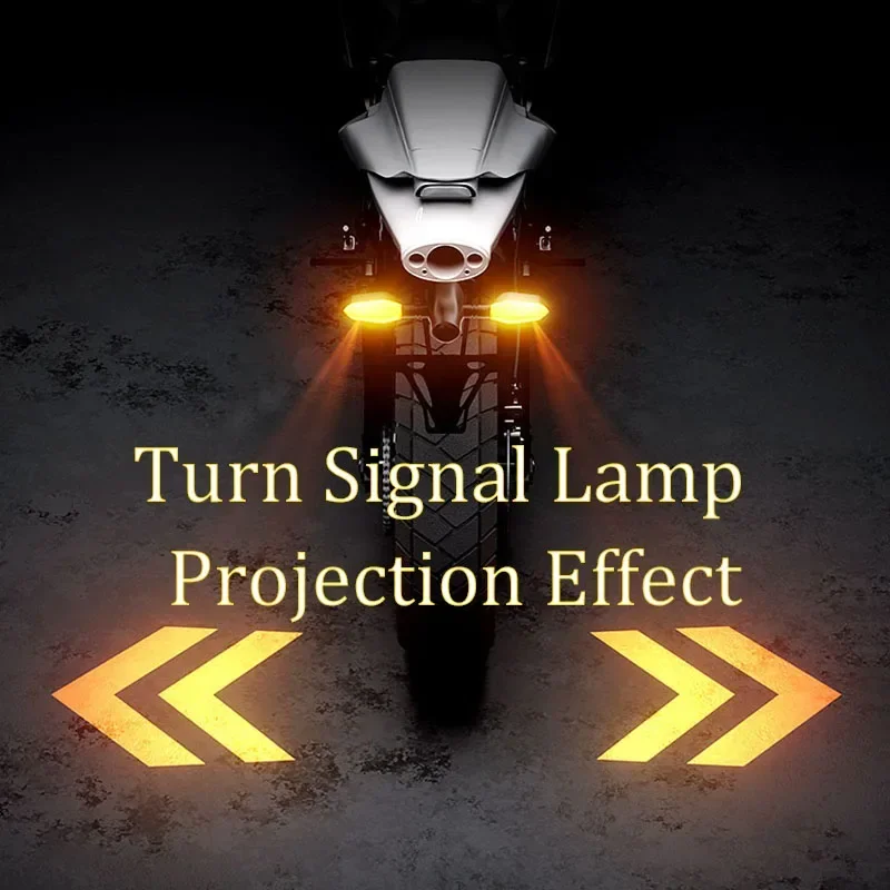 2PCS Universal Motorcycle LED Turn Signal Lamp Color Projection Lamp Sequential Flowing Flash Indicator Lights Running Light