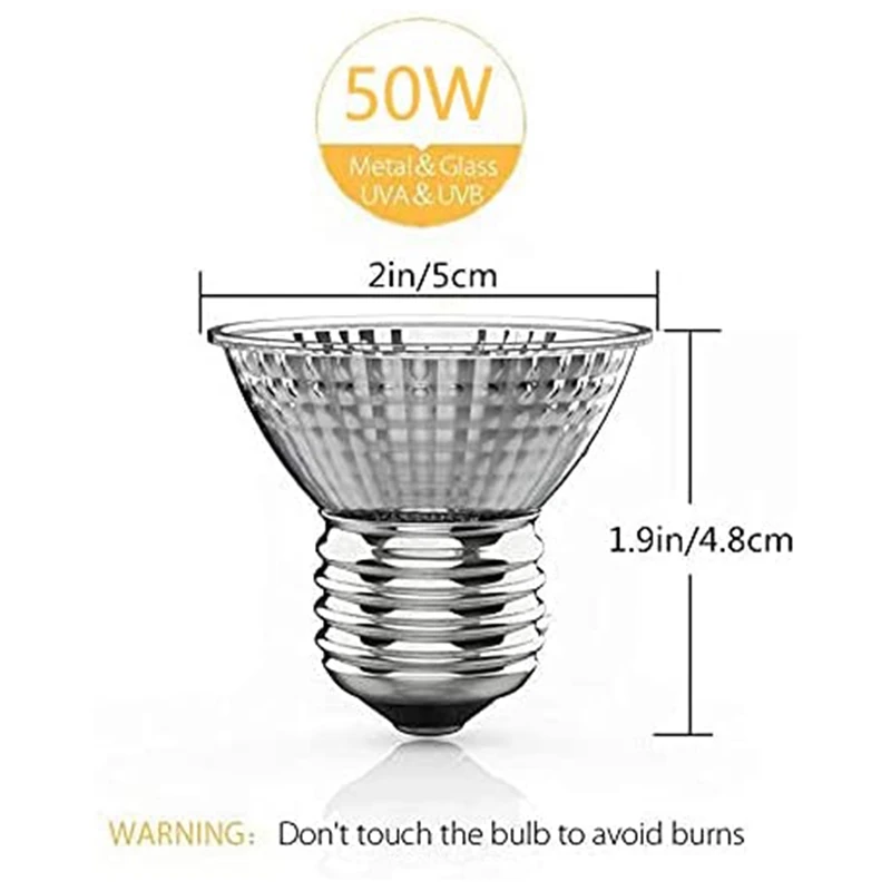 50W UVB Lamp UVA Licht Halogeen Zonnebaden Lamp Reptiliaanse Lamp Hagedis Lamp E27 Lamp Spot Lamp Volledige Spectrum zon Lamp