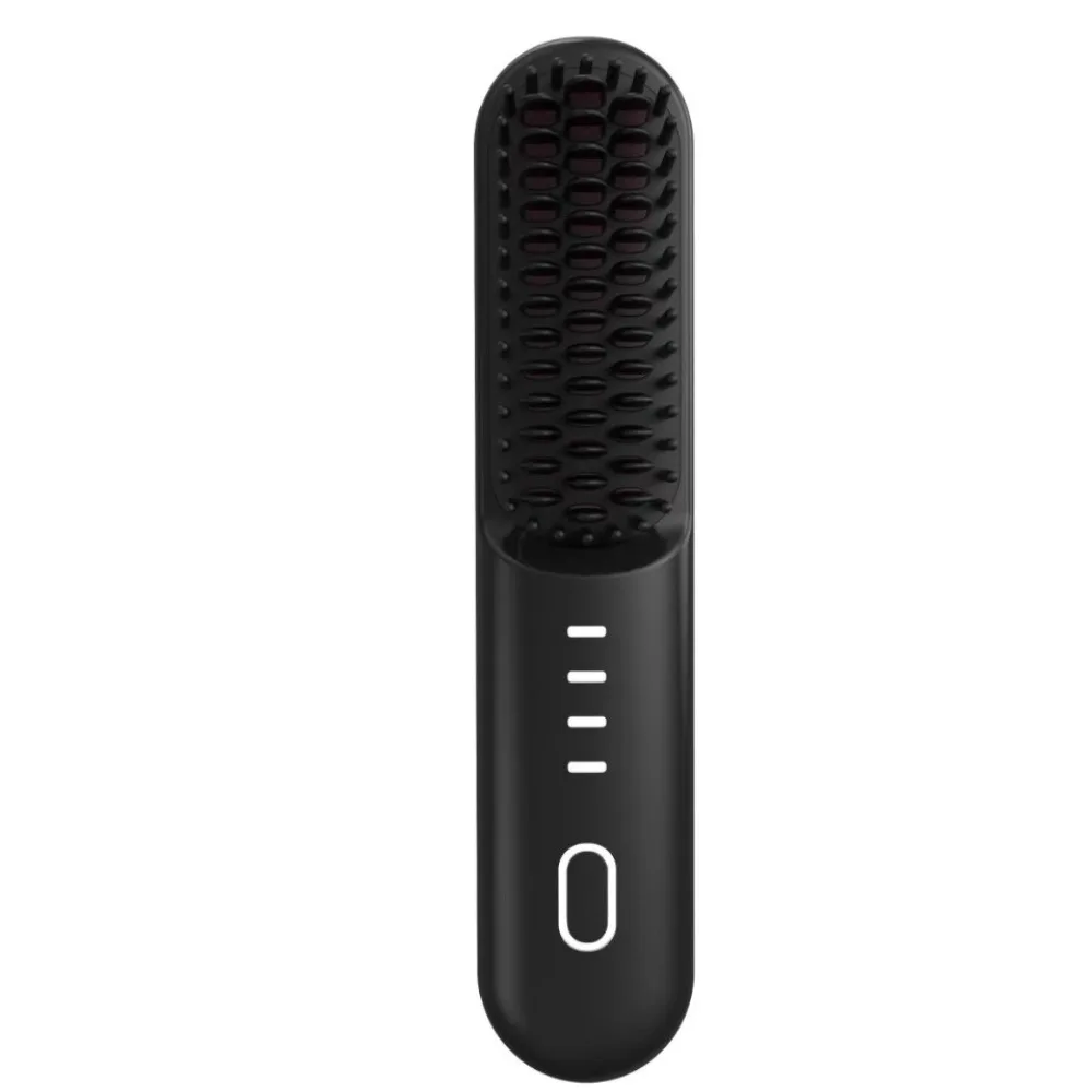 

Cordless Hair Straightener Brush Ceramic Coating Rechargeable Hair Straightener Comb 4 Temp Settings Fast Heating Hot Comb Women