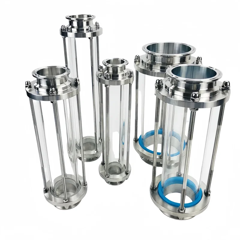 Lengthened 4inch OD119mm High Quality Flow Sight Glass Dioptr H-600/480/300mm High Borosilicate Tower Stainless Steel 304