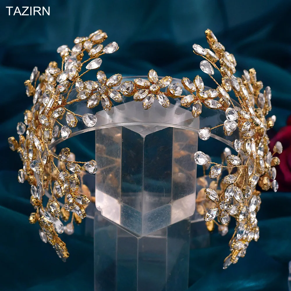 New Tiaras and Crowns for Women Wedding Headband Bridal Crystal Hair Accessories Headwear Princess Pageant Rhinestone Headpiece