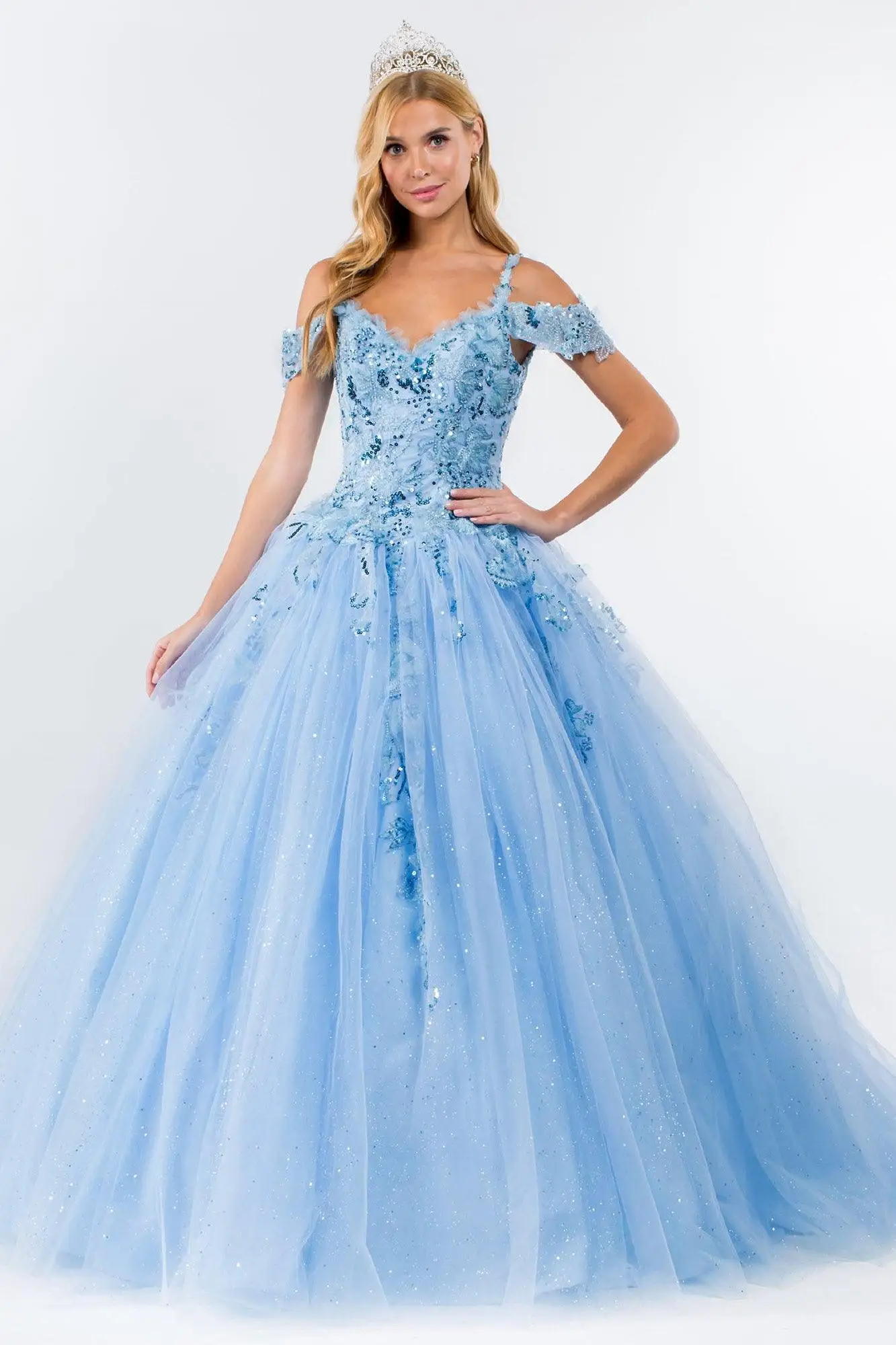 2024 3D Flowers Off the Shoulder Quinceanera Długa sukienka z cekinami Suknia balowa Słodkie i puszyste 15 Sukienki na przyjęcie z okazji ukończenia szkoły