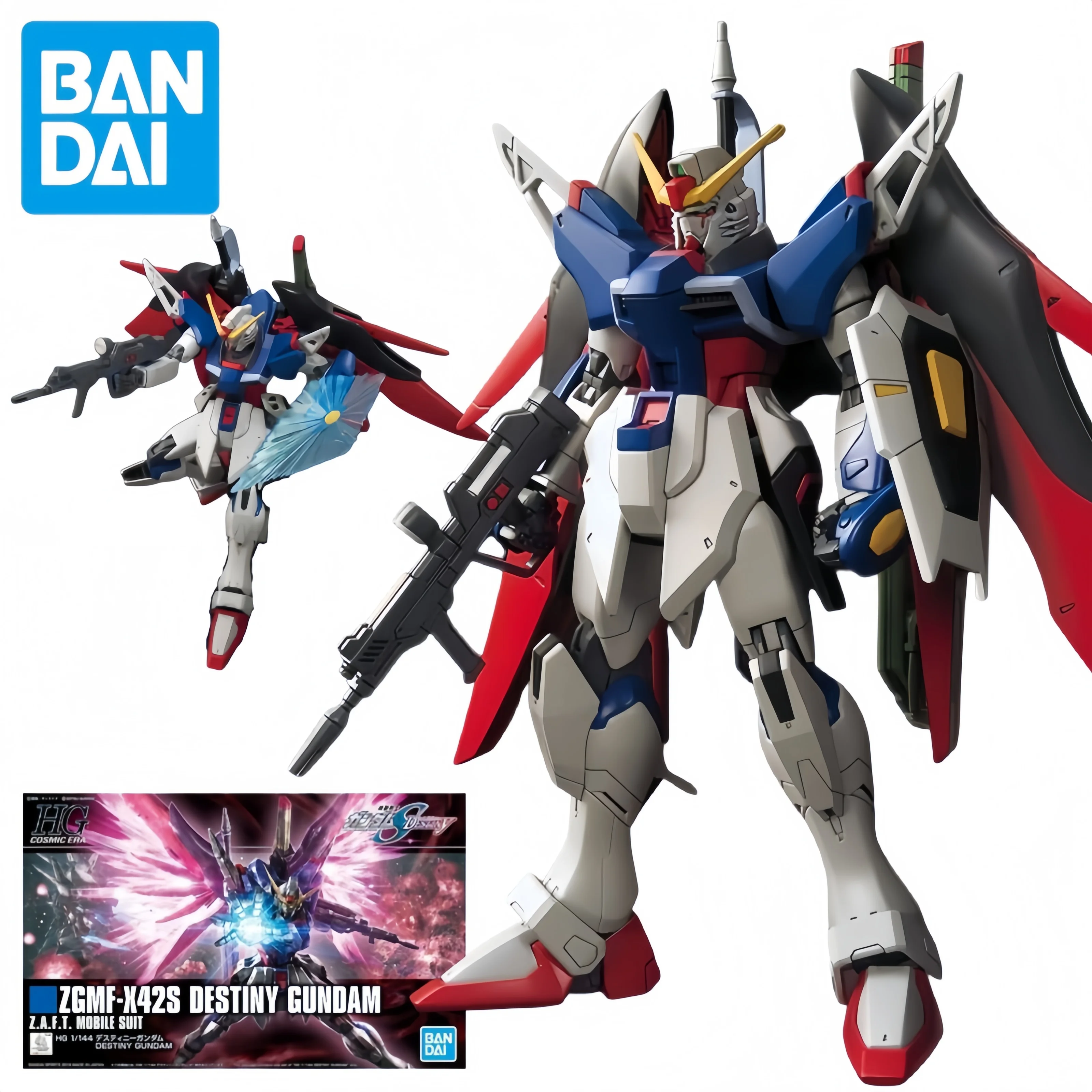 Bandai HG 1/144 Destiny Gundam ZGMF-X42S Figurines d'action Gundam SEED Modèle de collection Anime Cadeau Présentoir