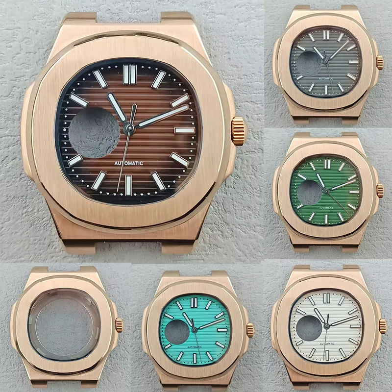 40mm NH38 uomo cassa per orologio impermeabile scheletro quadrante luminoso vetro zaffiro acciaio inossidabile 316L movimento NH38A accessori per orologi