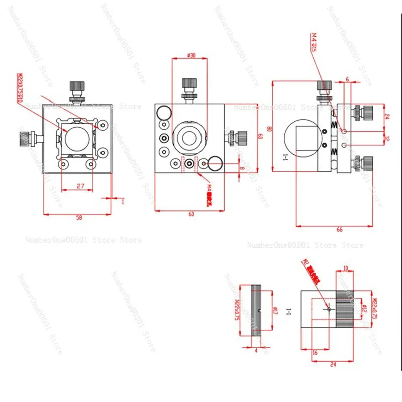 Four-Dimensional Optical Adjustment Mount Four-Dimensional Beam Expansion Lens Mount  Four-Dimensional Optical Mount