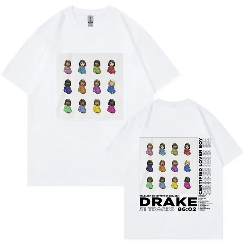 Rapper Drake Certified Lover Boy album graphic t shirt male hip hop fashion t-shirt Unisex 100% cotton oversized tees streetwear