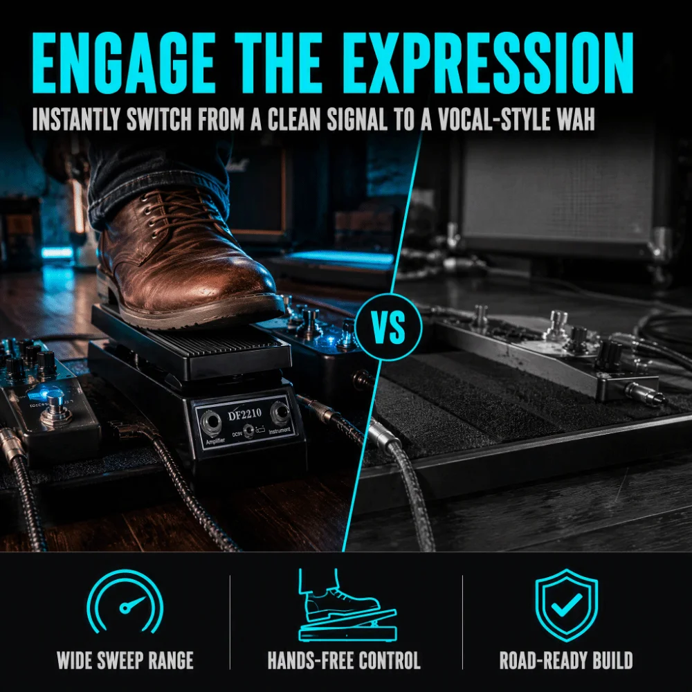 Foot Control Guitar Wah Pedal PP + Metal Stereo Stereo Volume Pedal Multi Wah Black Color Classic Effect Pedal