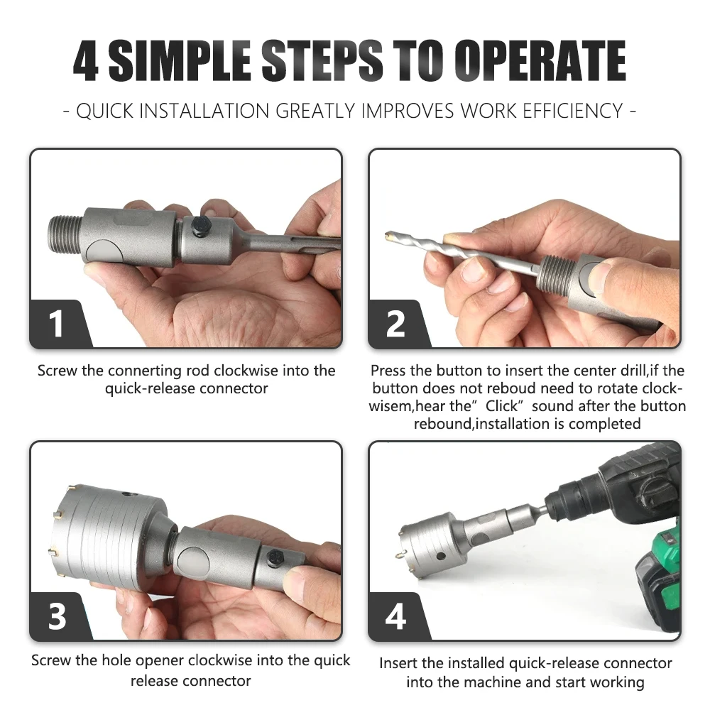 LAVIE M22 Batang Ekstensi Adaptor Perubahan Cepat Bahan Logam Renovasi Rumah JG002