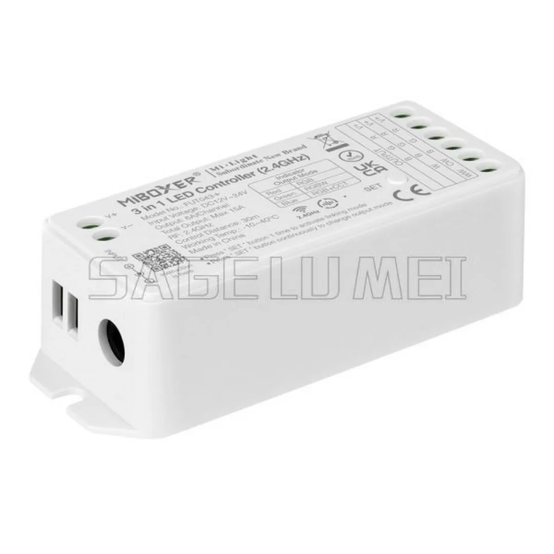 NEW 15A FUT043+ 3 in1 LED Strip Controller Compatible with Mi-Light / MiBoxer 2.4GHz series remote For RGB RGBW RGBCCT LED Strip
