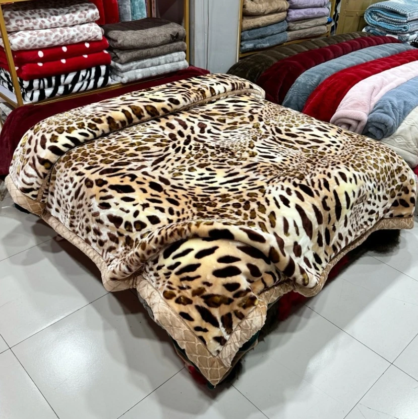 New Multi-colour PECC Raschel Thickened Polyester Fleece All Seasons Soft Cosy Blanket