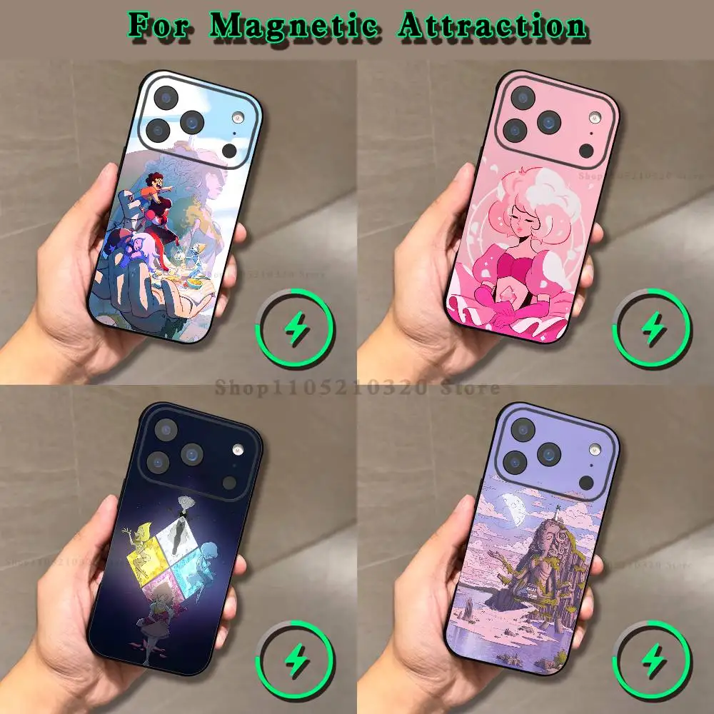 

Cartoon S-Steven U-Universe Phone Case For iPhone 17,16,15,14,13,12,11,Pro,Max,Plus,E,Air,Mini Magnetic Magsafe Frosted Clear