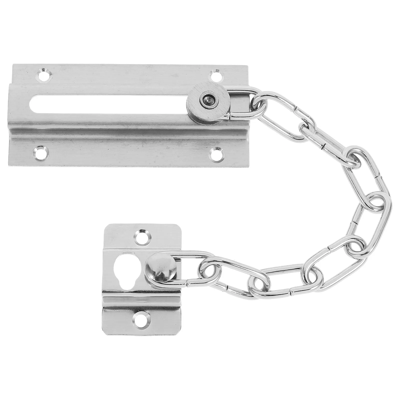 

Stainless Steel Interior Door Chain Lock with Anti-Theft Latch Secure Viewing Ventilation Feature Versatile for Doors Cabinets