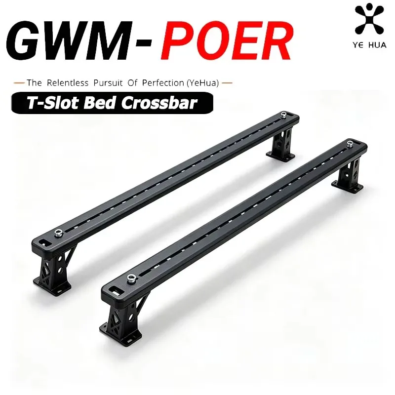 Car T-Slot Bed Cross Bar For Great Wall Gwm Poer Cannon 2019-2026 Retractable Roller Tonneau Roll Bar Rack Truck Modified Parts