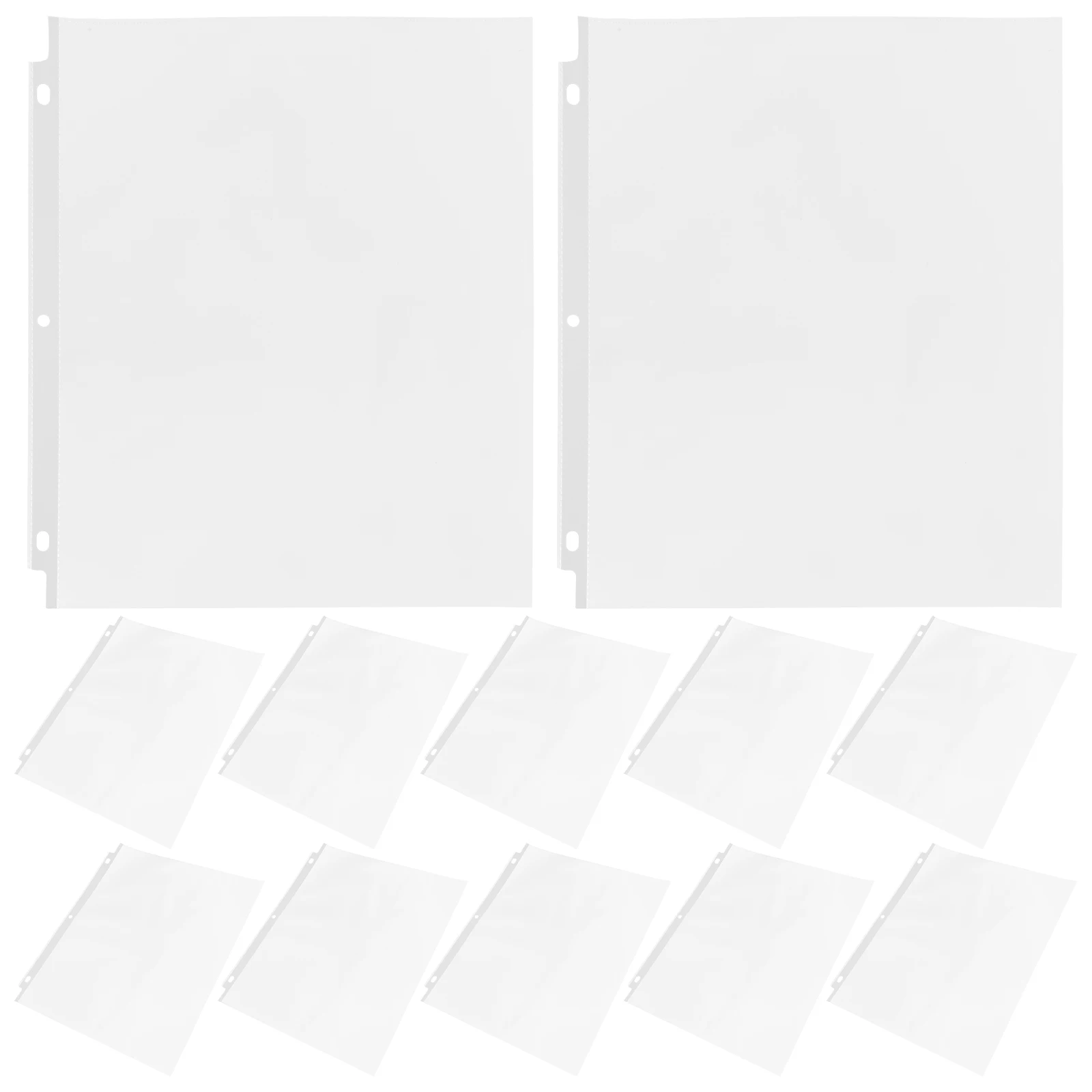 

50pcs File Document Bag Transparent Plastic Sheets Page Protectors Binder Plastic Sleeves Storage Binder