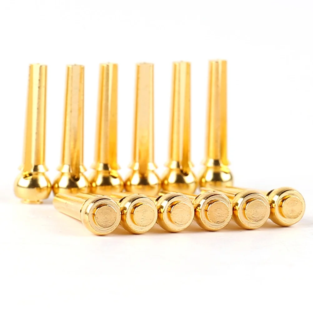 12 PCS Guitar Pins Professional Bridge Puller Bone End Guitars Replacement Brass Metal