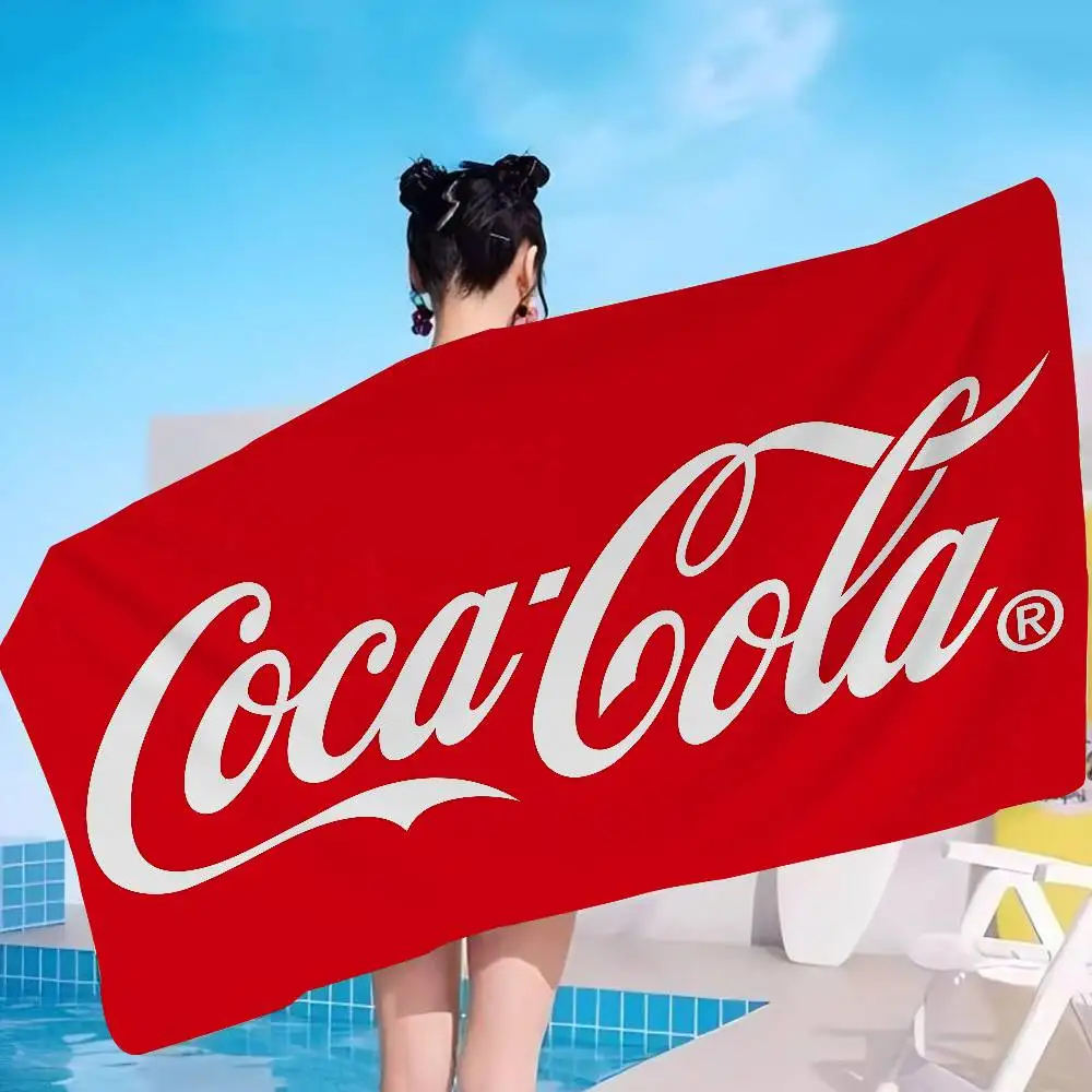 C-Coca C-Cola Beach Towel Colorful Bath Towels For Girl Microfiber Quick Dry Custom Sand Free Beach Yoga Spa Gym Pool