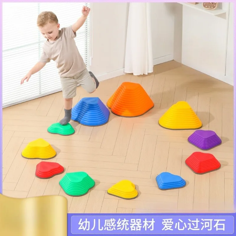 Love crossing the river stone sensory integration training balance stepping stone game stepping stone