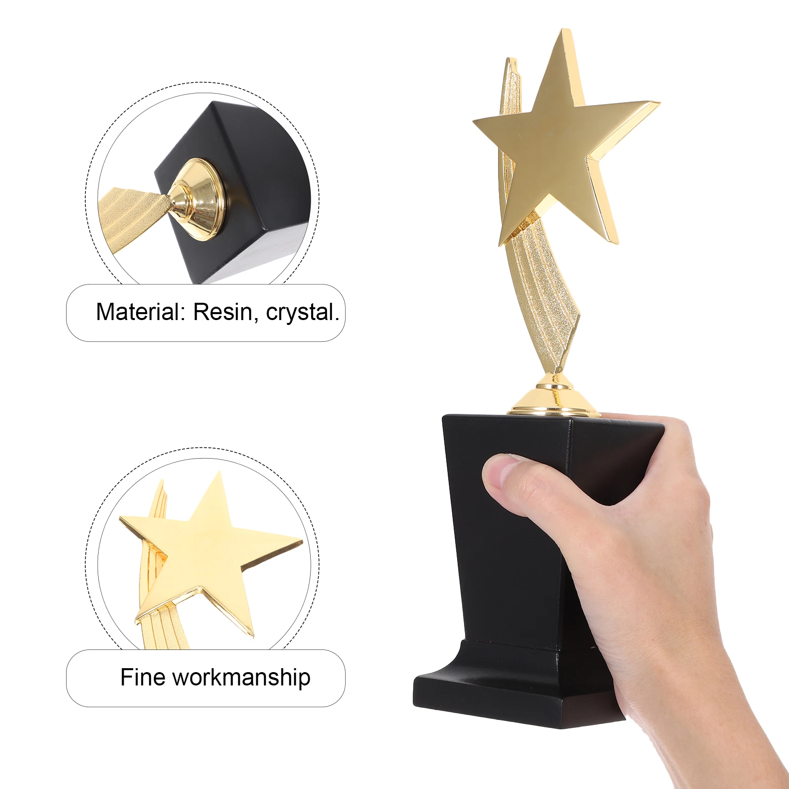 

Golden Trophy Award Party Favor Creative Black Sports Prize Elementary School Trophies Game Awards