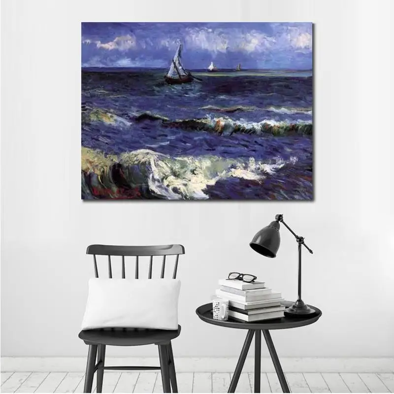 

Christmas Gift Seascape Near Saintes Maries by Vincent Van Gogh Oil Painting Reproduction High Quality Handmade