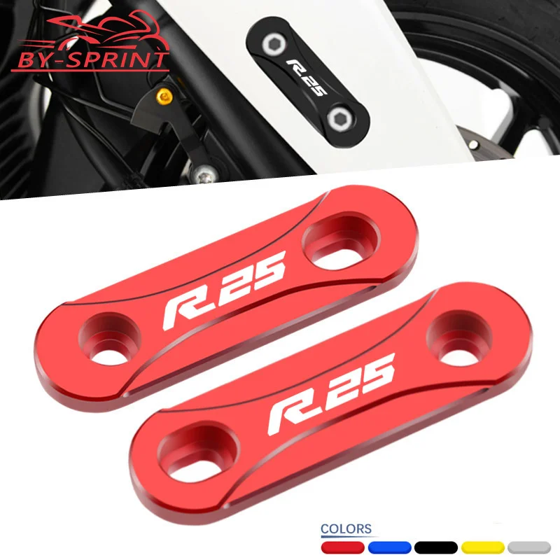 Novos acessórios de motocicleta para yzfr3 yzfr25 yzfr15 V1-V3 cnc eixo dianteiro placa cobre capa proteção decorativa r3 r25 r15