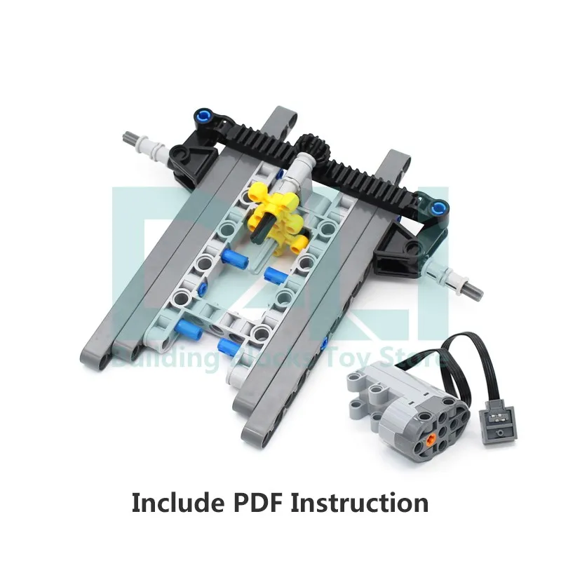 MOC Technical Parts Front Suspension Steering Motor Power Functions Servo Set Building Block Bricks Creativity Accessories T