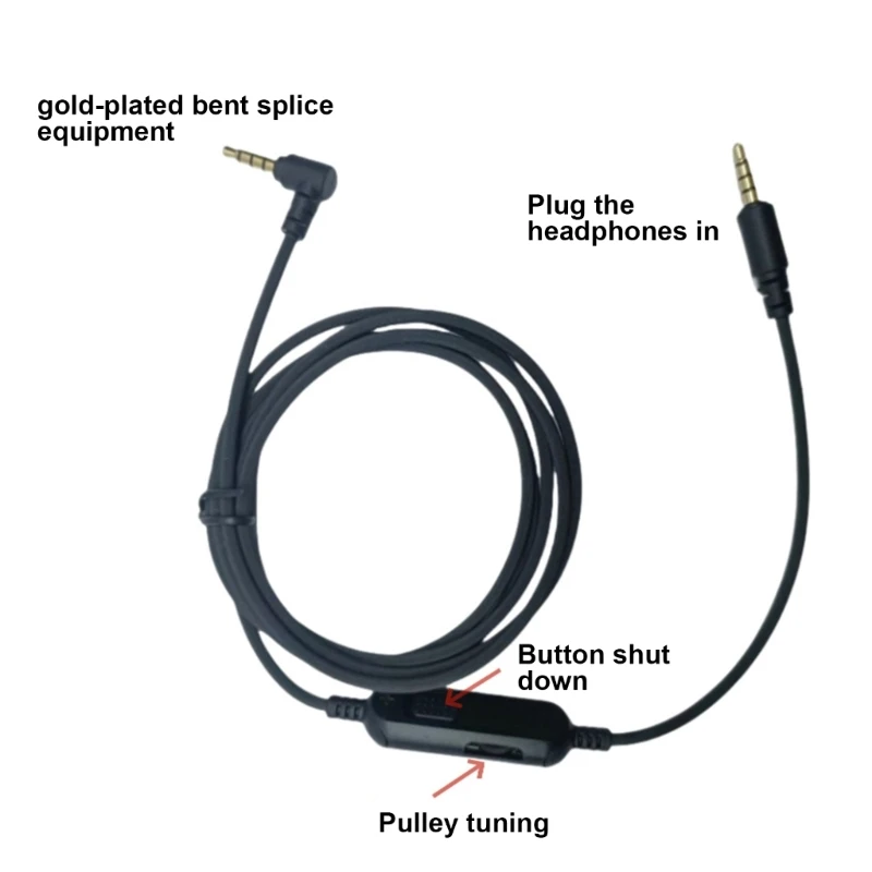 Extensión cable para auriculares Nari, cables flexibles, enchufe chapado en oro D46B