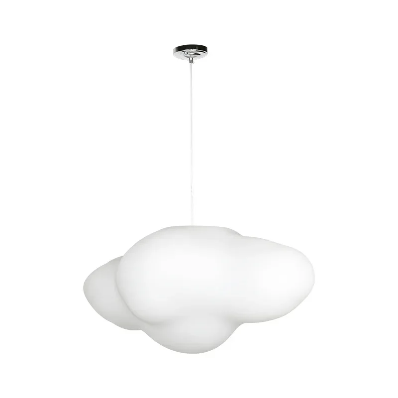 white plastic floating cloud chandelier for children's room decoration LED 16 color remote control dimming hanging lamp