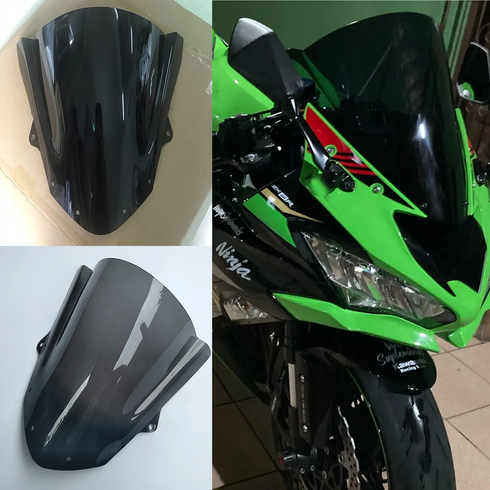 ZX6R Motorcycle Windshield Windscreen Double Bubble Wind Deflector For Kawasaki Ninja ZX-6R 636 ZX 6R ZX636 2009 -2022 2023