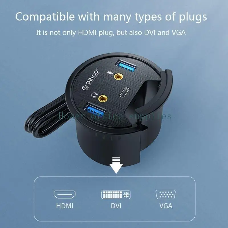 K43B Desk 2U1C SPLITTOP SPLITTER USB مع محول واجهة MICROPHONE MICROPHON