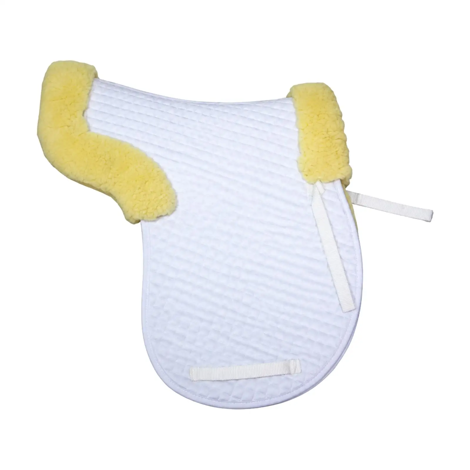 Quilted Saddle Pad with Wool Fleece Panels Shock-Absorbing Contoured Saddle Pad with Girth Straps Breathable Soft