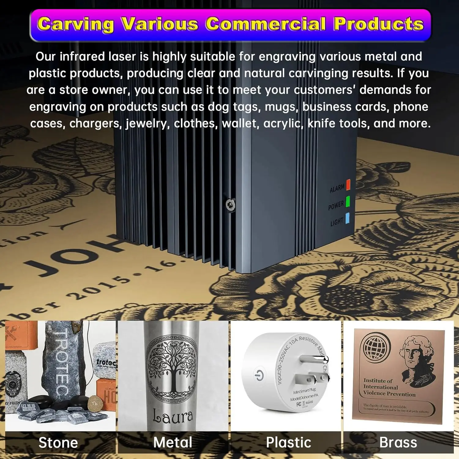 Módulo láser Atomstack R30 V2, punto láser Circular de 0,03mm, energía de pulso de 20000Hz para grabar Metal, plástico, ABS, acrílico