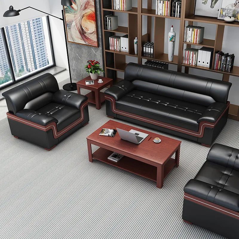 

Office Sofa Simple Modern Business Coffee Table Combination Set Meeting Guest Reception Office Sofa Three People