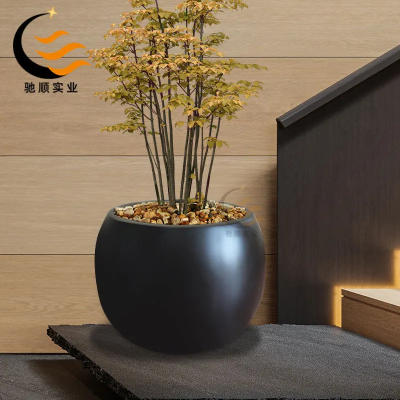 

FRP pot shopping mall spherical floor pot outdoor landscape oval utensils villa home home planting