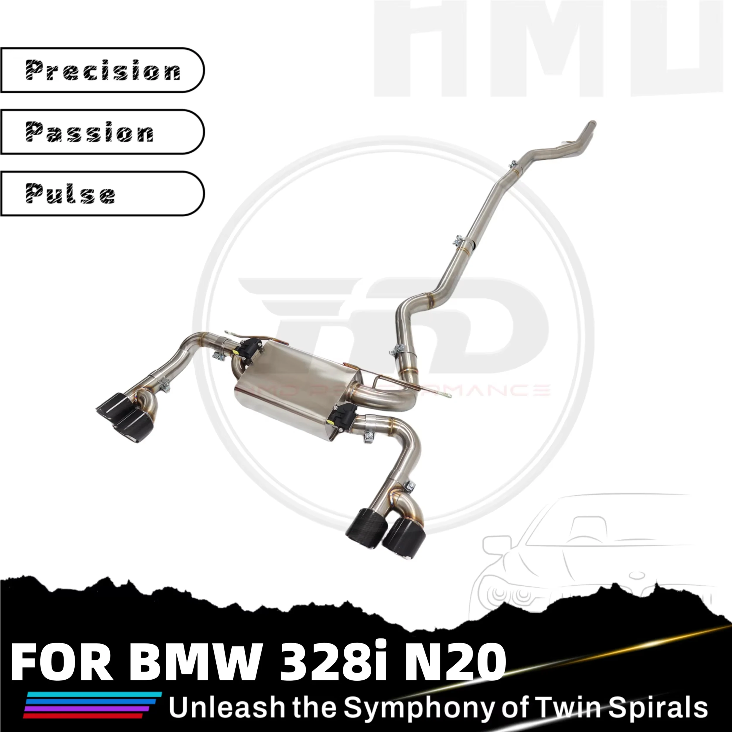 

Выхлопная система Performance Catback для BMW 328i N20 2.0T Глушитель с клапаном HMD из нержавеющей стали