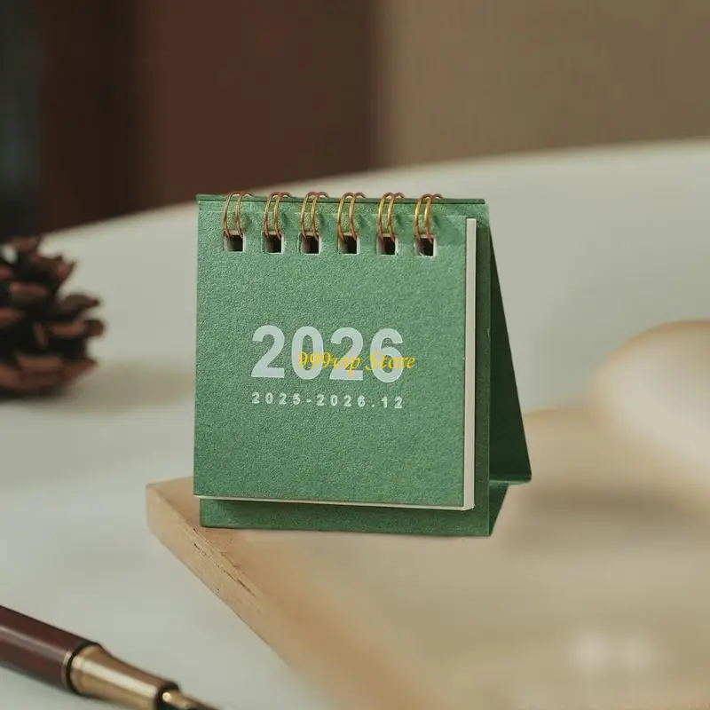 C90C 2026 Desk Calendar Twin-Coil Binding 19 Month Paper Calendar 06/2025 to 12/2026