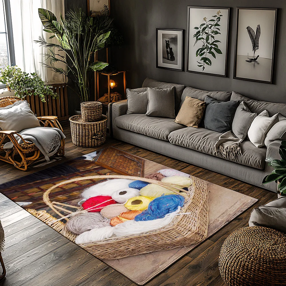 

Уютная вязаная корзина из пряжи, коврик для двери, приветственный коврик для внутреннего и наружного декора, мягкий ковер, домашний входной напольный коврик, теплый знак приветствия, стильный подарок