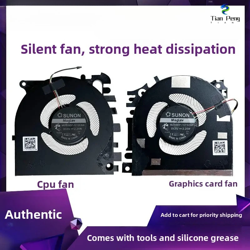 

New Original CPU GPU Cooling Fan For HP Zbook Fury 15 G7 G8 M20097 M17046-001 Laptop Replacement