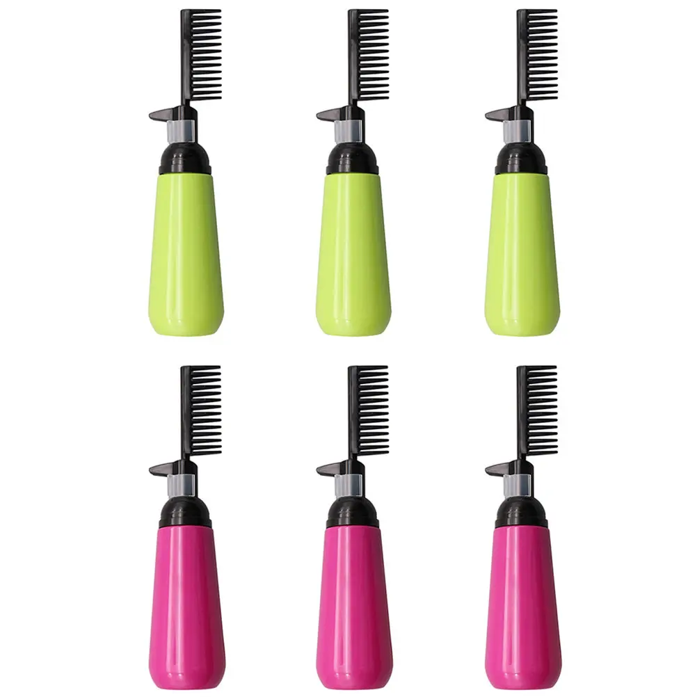 

6pcs Hair Dye Comb Bottle Root Applicator Color Dispenser For Barbershop Salon Hair Coloring Tool Applicator Bottle Comb