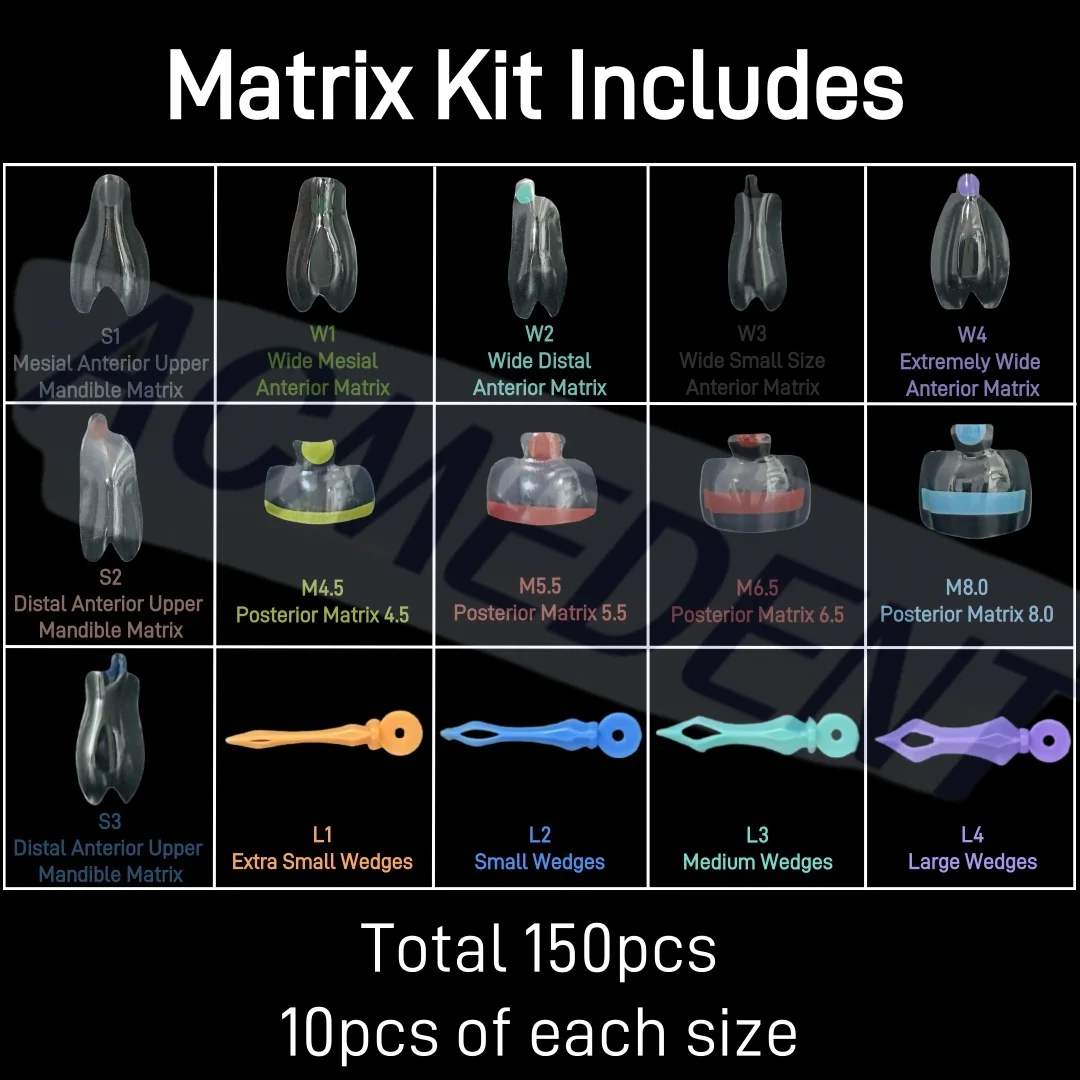 1Box Dental Clear Matrix Diastema BT Black Triangle Matrices Wedges Similar with BioClear Matrice Fits BioClear