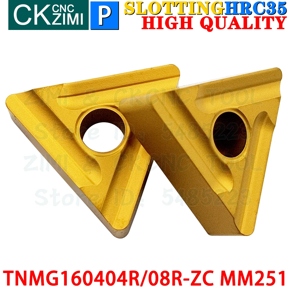 TNMG160404R-ZC MM251 TNMG160408R-ZC MM251 Carbide Inserts Slotting Grooving Inserts Turning tools inserts CNC Metal Lathe Tools