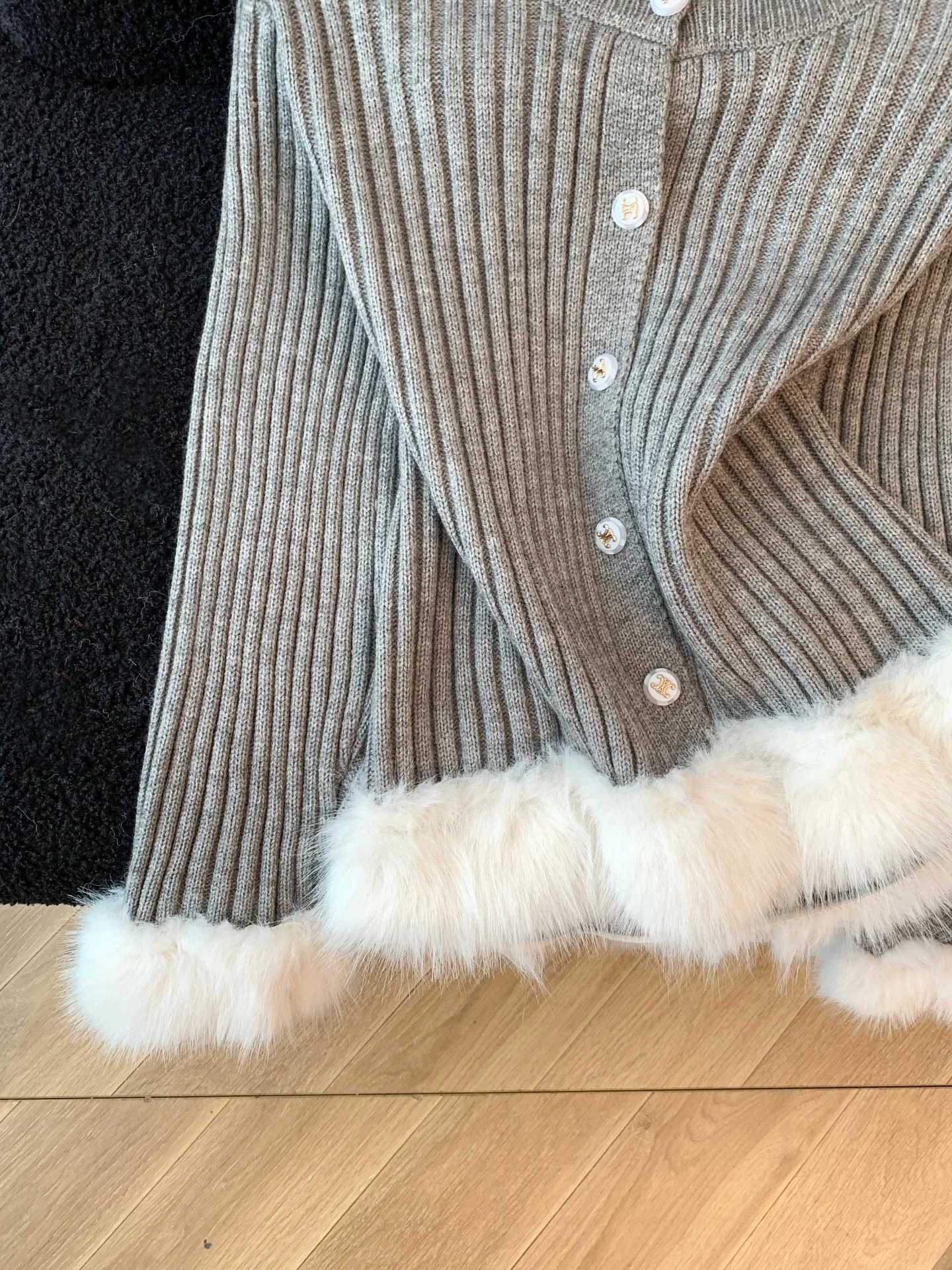 

Ele Knitted Open Cardigan Women's Autumn Winter White Sweater Jaet Cisas Outfit Top Soft Splicing Regular Fit