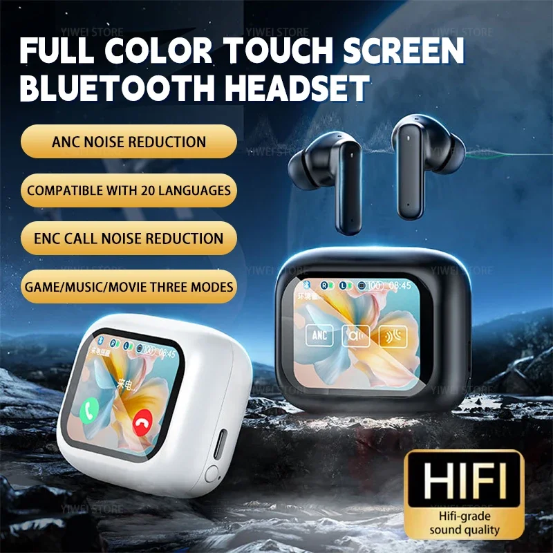 

Z60 ANC Wireless Bluetooth Headphones Touch Screen TWS In Ear Headset Sport Waterproof HIFI Stereo Earphone With Mic