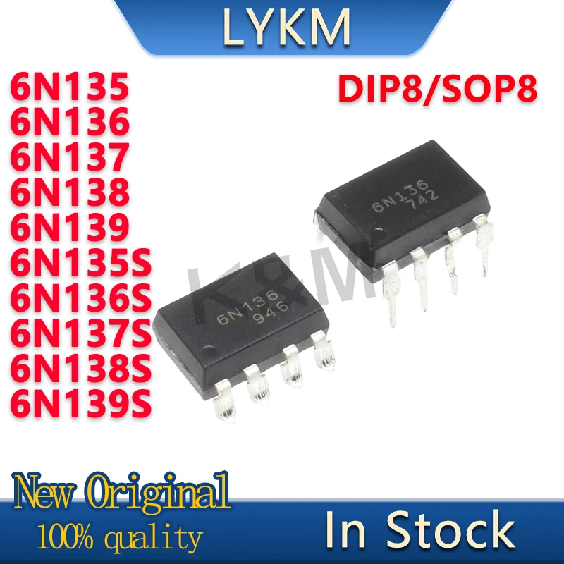 10 buah baru 6N135 6N136 6N137 6N138 6N139 DIP 6N135S 6N136S 6N137S 6N138S 6N139S SOP photocoupler dalam persediaan