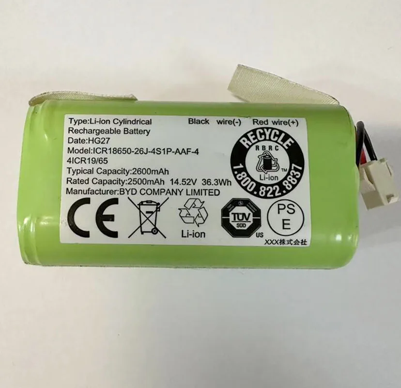 

New Battery 2600mAh ICR18650-26J-4S1P-AAF-4 For Tesvor Vacuum Robot X500 X500Pro S6 S4 V300 X580 N1