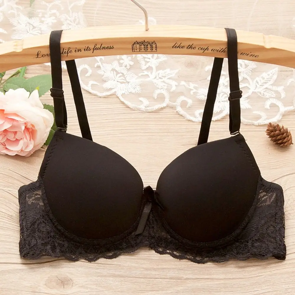 Soutien-gorge en maille réglable en dentelle, décolleté en V profond, Lingerie antichoc, sous-vêtements pour femmes, intimes doux, Push Up