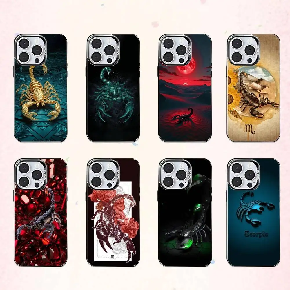 

C-Cool S-Scorpion Phone Case For iPhone17,16,15,14,13,12,11 Plus,Pro Max Colored Silver Plated Inside Cover