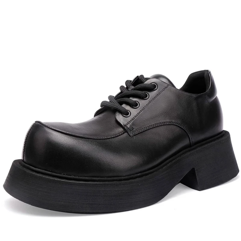 Europa/americano mostrar design casual derby sapatos para homens crescente sapato de couro genuíno versão ampla sapatos de elevador leve