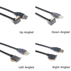 USB 3.0 a-b 90 Degree Right & Left & Up & Down Angled Micro B USB 3.0 With Lock Screws Mount Data cable 0.3m 1m 1.8m